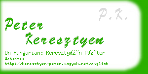 peter keresztyen business card